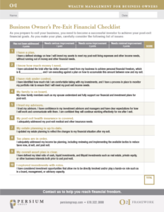 Business Owner Pre-Exit Financial Checklist